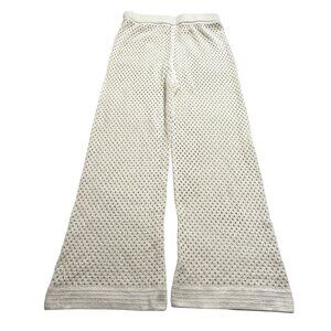 Venroy Cotton Crochet Pants In Ivory